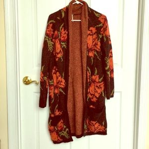Rose Free People longline cardigan